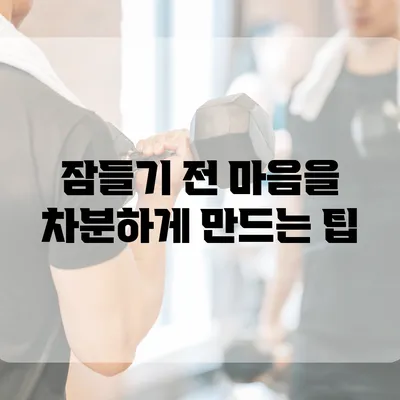 잠들기 전 마음을 차분하게 만드는 팁